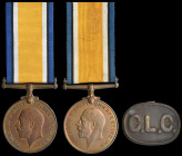 British War Medals (2), 1914-1919, in bronze (No.70263. Chinese L.C.), with C.L.C. badge; and (24078 Pte. P. Masilikaisi. S.A.N.L.C.); the first with ...