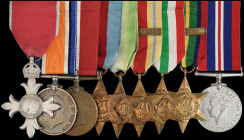 The M.B.E. and King’s Commendation for Brave Conduct Group of 9 awarded to Chief Officer Leonard Ewart Smith, recognised and commended for ‘good servi...