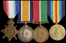 A Great War Mercantile Marine and Royal Naval Reserve Group of 4 awarded to Henry Dorkin, Trawler Section, R.N.R, comprising; 1914-15 Star (41 T.S. H....