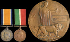 A Great War Mercantile Marine Pair & Plaque awarded to Frank Fleet, of the S.S. El Zorro, who drowned at sea on 28 December 1915, during the capture o...