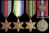 A WW2 Mercantile Marine Group of 4 awarded to Master Ronald James Dounne, Mercantile Marine (Australia), comprising: 1939-45 Star; Atlantic Star; Paci...