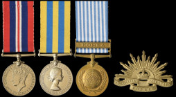 An Australian WW2 and Korean War Group of 3 awarded to Private George Albert Rule, 3rd Battalion, The Royal Australian Regiment, comprising: War Medal...