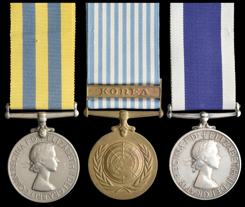 A Korean War & Royal Navy Long Service and Good Conduct Group of 3 to Able Seama...