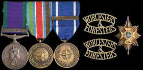 A Northern Ireland and Yugoslavia Peacekeeping Group of 3 awarded to Private T. J. Carr, Worcestershire and Sherwood Foresters Regiment, comprising: G...