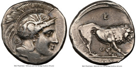 LUCANIA. Velia. Ca. 340-300 BC. AR didrachm (20mm, 10h). NGC VF, brushed. 5th Period, Theta group, ca. 340-334 BC. Head of Athena right, wearing crest...
