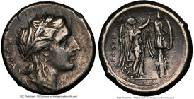 SICILY. Syracuse. Agathocles (317-289 BC). AR tetradrachm (24mm, 16.13 gm, 2h). NGC VF 5/5 - 4/5. Ca. 310-306/5 BC. KOPAΣ, head of Kore-Persephone rig...