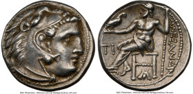 MACEDONIAN KINGDOM. Alexander III the Great (336-323 BC). AR drachm (16mm, 11h). NGC XF. Early posthumous issue of Sardes, ca. 323-319 BC. Head of Her...