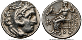MACEDONIAN KINGDOM. Alexander III the Great (336-323 BC). AR drachm (17mm, 11h). NGC Choice VF. Posthumous issue, Colophon, ca. 310-301. Head of Herac...