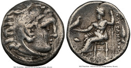 MACEDONIAN KINGDOM. Alexander III the Great (336-323 BC). AR drachm (17mm, 1h). NGC Choice Fine, scratches. Early posthumous issue, Colophon, ca. 323-...