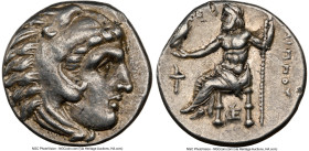 MACEDONIAN KINGDOM. Philip III Arrhidaeus (323-317 BC). AR drachm (16mm, 12h). NGC XF, mark. Sardes, under Menander or Kleitos, ca. 322-319/8 BC. Head...