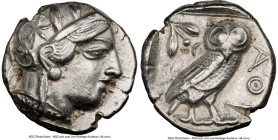 ATTICA. Athens. Ca. 440-404 BC. AR tetradrachm (24mm, 16.95 gm, 9h). NGC Choice VF 5/5 - 2/5, test cuts. Mid-mass coinage issue. Head of Athena right,...