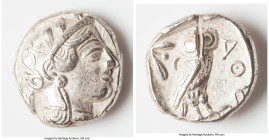 ATTICA. Athens. Ca. 440-404 BC. AR tetradrachm (20mm, 16.70 gm, 9h). XF. Mid-mass coinage issue. Head of Athena right, wearing earring, necklace, and ...
