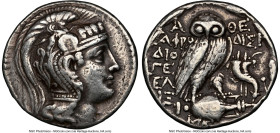 ATTICA. Athens. Ca. 2nd-1st centuries BC. AR tetradrachm (28mm, 16.61 gm, 12h). NGC VF 5/5 - 3/5. New Style coinage, ca. 120/19 BC, 5th month. Aphrodi...