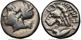 MYSIA. Cyzicus. Ca. 390-330 BC. AR drachm (14mm, 12h). NGC Choice Fine, brushed. ΣΩTEIPA, head of Kore Soteira left, hair in sphendone covered with a ...