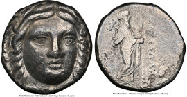 CARIAN SATRAPS. Maussollus (ca. 377-352 BC). AR tetradrachm (22mm, 1h). NGC VF, scratches. Head of Apollo facing, turned slightly right / ΜΑΥΣΣΩΛΛΟ, Z...