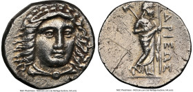 CARIAN SATRAPS. Hidrieus (ca. 351-344 BC). AR drachm (15mm, 12h). NGC Choice XF, scratches. Head of Apollo facing, turned slightly right, hair parted ...