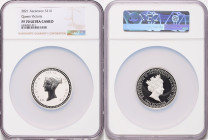 British Administration. Elizabeth II silver Proof "Bonomi Pattern - Victoria" 10 Pounds (2 oz) 2021 PR70 Ultra Cameo NGC, Commonwealth mint, KM-Unl. M...