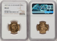 Christian IX gold 20 Kroner 1877 (h)-CS MS63 NGC, Copenhagen mint, KM791.1, Fr-295. HID09801242017 © 2024 Heritage Auctions | All Rights Reserved