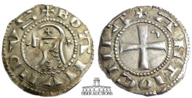 CRUSADERS, Antioch. Bohémond III. 1163-1201. BI Denier (18 mm, .96 g.). Antioch mint. + BOAMVИDVS, bust left, wearing Norman helmet decorated with cro...