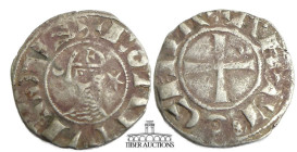 CRUSADERS, Antioch. Bohémond III. 1163-1201. BI Denier (18 mm, .80 g.). Antioch mint. + BOAMVИDVS, bust left, wearing Norman helmet decorated with cro...