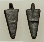 TAURIC CHERSONESOS. Karkinitis. Ca. 470-460 BC. AE (21mm, 0.85 gm). XF. Bilobate arrowhead. Kutajsov Type II. Anokhin 601. SNG BM Black Sea –. SNG Pus...