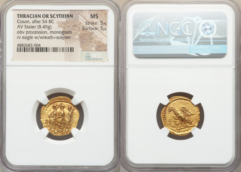 THRACIAN DYNASTS. Coson (ca. after 54 BC). AV stater (19mm, 8.49 gm, 11h). NGC  ...