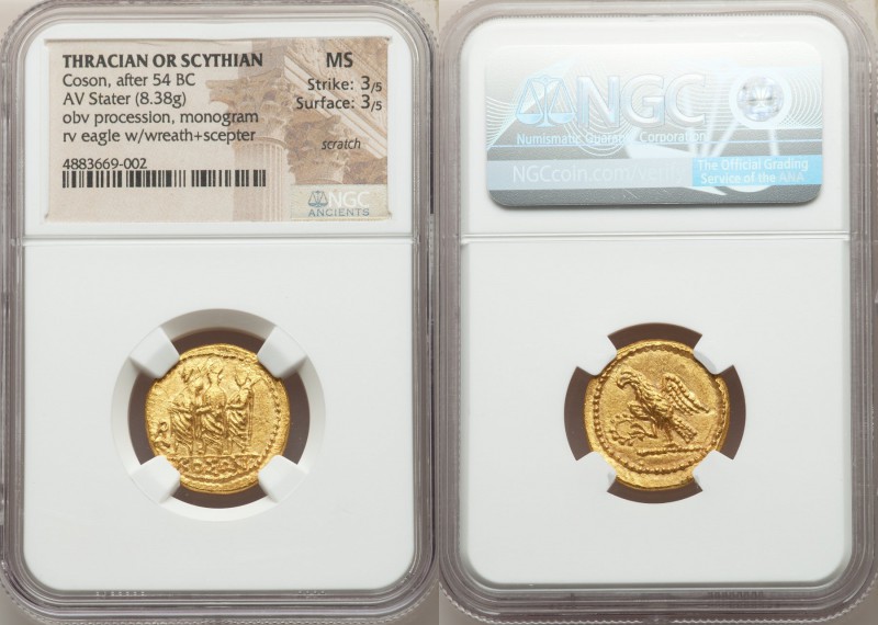 THRACIAN DYNASTS. Coson (ca. after 54 BC). AV stater (21mm, 8.38 gm, 12h). NGC  ...