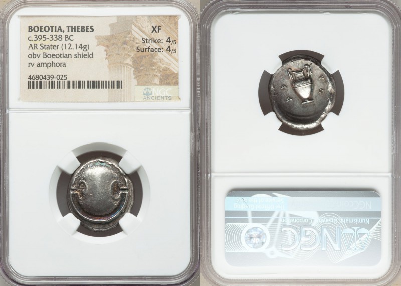 BOEOTIA. Thebes. Ca. 395-338 BC. AR stater (20mm, 12.14 gm, 5h). NGC XF 4/5 - 4/...