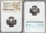 BOEOTIA. Thebes. Ca. 395-338 BC. AR stater (20mm, 12.14 gm, 5h). NGC XF 4/5 - 4/5. Asop-, magistrate. Struck circa 363-338 BC. Boeotian shield / Ampho...