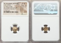 LESBOS. Mytilene. Ca. 521-478 BC. EL sixth stater or hecte (10.5 mm, 2.53 gm, 9h). NGC Choice XF 5/5 - 4/5. Forepart of winged boar right / Incuse hea...