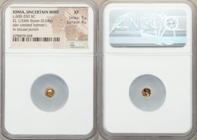 IONIA. Uncertain mint. Ca. 600-550 BC. EL 1/24 stater or myshemihecte (6mm, 0.64...