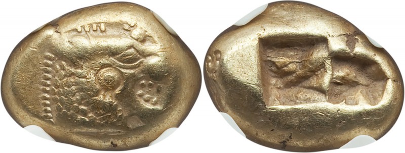LYDIAN KINGDOM. Alyattes or Walwet (ca. 610-546 BC). EL third stater or trite (1...