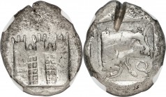 CILICIA. Tarsus (?). Ca. late 5th century BC. AR stater (21mm, 10.85 gm, 12h). NGC Choice VF 4/5 - 2/5, test cut. Side-view of fortified city walls wi...