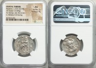 CILICIA. Tarsus. Balacros, as Satrap (ca. 333-323 BC). AR stater (25mm, 10.89 gm, 11h). NGC AU 5/5 - 4/5. Baaltars seated left, holding lotus-tipped s...