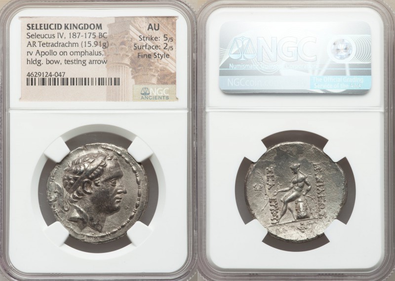 SELEUCID KINGDOM. Seleucus IV Philopator (187-175 BC). AR tetradrachm (30mm, 15....