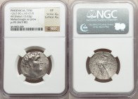 PHOENICIA. Tyre. 126/5 BC-AD 65/6. AR shekel (27mm, 13.63 gm, 1h). NGC VF 4/5- 4/5. Dated Civic Year 93 (34/3 BC). Laureate head of Melkart right, lio...