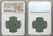 SPAIN. Uncertain mint. Augustus (27 BC-AD 14). AE as (30mm, 12.52 gm). NGC Choice VF 5/5 - 4/5. IMP AVG DIVI F, bare head left; palm to left, winged c...
