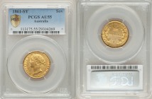 Victoria gold Sovereign 1861-SYDNEY AU55 PCGS, Sydney mint, KM4.

HID09801242017