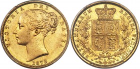 Victoria gold "Shield" Sovereign 1879-S MS62 PCGS, Sydney mint, KM6. A lovely example of this better type with an unusually soft texturing in the fiel...