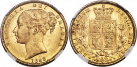 Victoria gold "Shield" Sovereign 1883-S MS63 NGC, Sydney mint, KM6. S-3855. Currently tied for finest graded across both NGC and PCGS. 

HID0980124201...