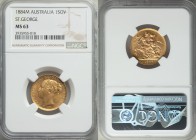 Victoria gold "St. George" Sovereign 1884-M MS63 NGC, Melbourne mint, KM7. 

HID09801242017