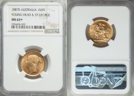 Victoria gold "St. George" Sovereign 1887-S MS62+ NGC, Sydney mint, KM7. 

HID09801242017