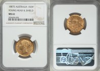 Victoria gold "Shield" Sovereign 1887-S MS61 NGC, Sydney mint, KM6.

HID09801242017