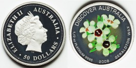 Elizabeth II 5-Piece Uncertified platinum "Discover Australia - Flora" 50 Dollars (1/2 oz.) Proof Set 2008, 1) "Small Leaf Lillypilly" 50 Dollars, KM1...