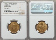 Maria I & Pedro III gold 2000 Reis 1778-(L) AU Details (Cleaned) NGC, Lisbon mint, KM209. 

HID09801242017