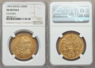 Maria I & Pedro III gold 6400 Reis 1781-R AU Details (Cleaned) NGC, Rio de Janeiro mint, KM199.2.

HID09801242017