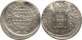 João Prince Regent Mint Error - Struck Off-Center 320 Reis 1802-R AU Details (Mount Removed) PCGS Genuine, Rio de Janeiro mint, KM221.3. Struck 15% of...