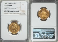 Pedro II gold 10000 Reis 1872 AU Details (Cleaned) NGC, Rio de Janeiro mint, KM467. AGW 0.2643 oz. From the Santa Cruz Collection

HID09801242017
