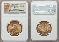 George V gold 10 Dollars 1914 MS63 NGC, Ottawa mint, KM27. AGW 0.4837 oz. Ex. Bank of Canada Hoard

HID09801242017