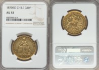 Republic gold 10 Pesos 1870-So AU53 NGC, Santiago mint, KM145. AGW 0.4413 oz. 

HID09801242017